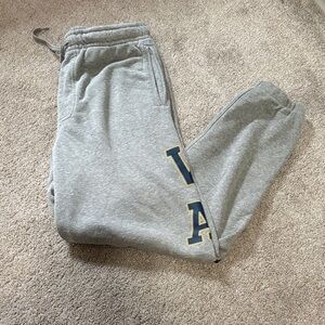 Vans Gray Sweatpants with Navy Lettering
